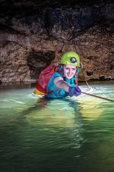 Elaine in Clearwater Cave, Mulu